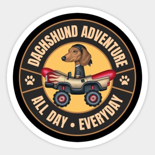 Dachshund Adventure Sticker